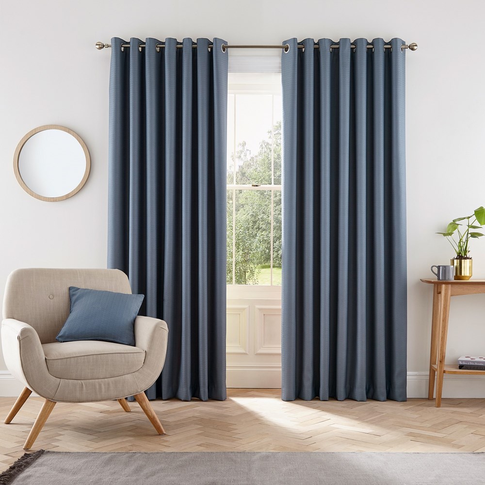 Eden Plain Curtains by Helena Springfield in Blue